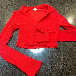 Red garage crop top. Size small.